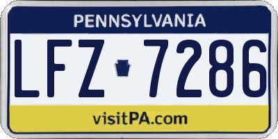PA license plate LFZ7286