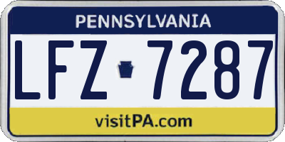 PA license plate LFZ7287