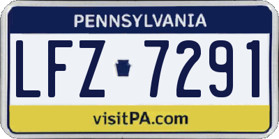 PA license plate LFZ7291