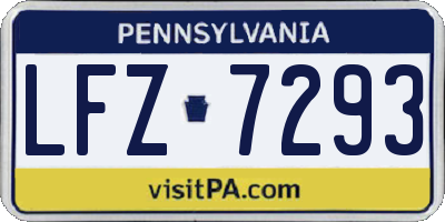 PA license plate LFZ7293