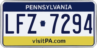PA license plate LFZ7294