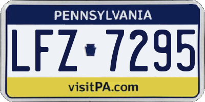 PA license plate LFZ7295
