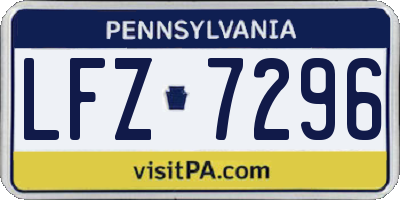 PA license plate LFZ7296