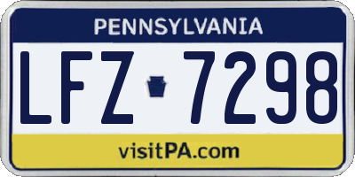 PA license plate LFZ7298