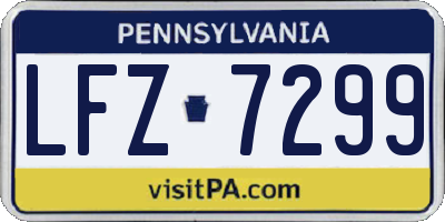 PA license plate LFZ7299