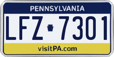 PA license plate LFZ7301