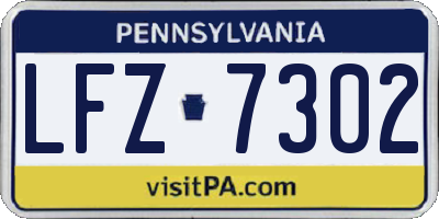 PA license plate LFZ7302
