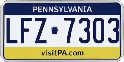 PA license plate LFZ7303