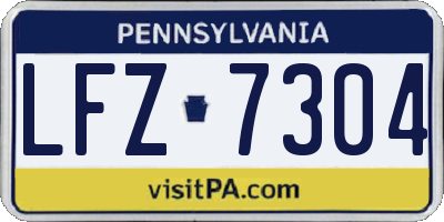 PA license plate LFZ7304