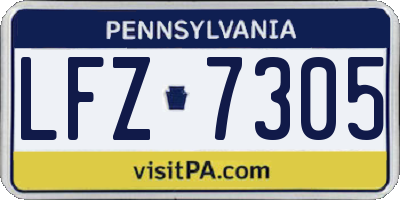 PA license plate LFZ7305