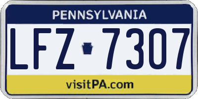 PA license plate LFZ7307
