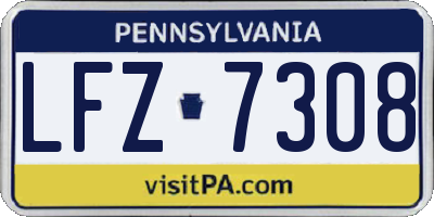 PA license plate LFZ7308