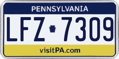 PA license plate LFZ7309