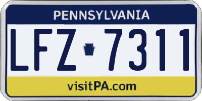 PA license plate LFZ7311