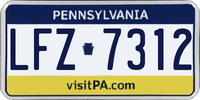 PA license plate LFZ7312