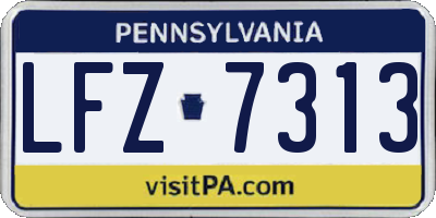 PA license plate LFZ7313