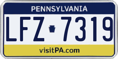 PA license plate LFZ7319