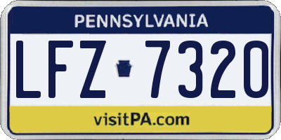 PA license plate LFZ7320