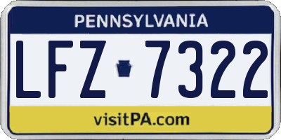 PA license plate LFZ7322