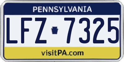 PA license plate LFZ7325