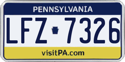 PA license plate LFZ7326