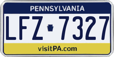 PA license plate LFZ7327