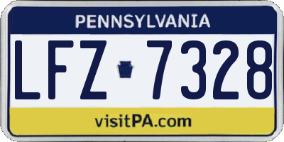 PA license plate LFZ7328