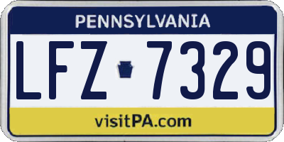 PA license plate LFZ7329