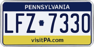 PA license plate LFZ7330