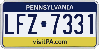 PA license plate LFZ7331