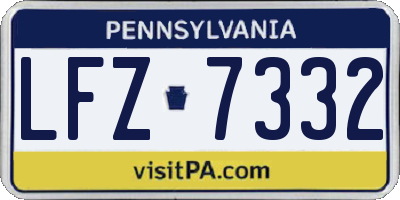 PA license plate LFZ7332