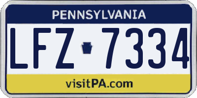 PA license plate LFZ7334