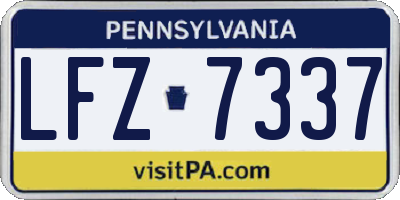 PA license plate LFZ7337