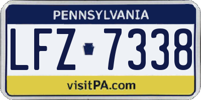 PA license plate LFZ7338