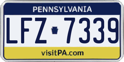 PA license plate LFZ7339