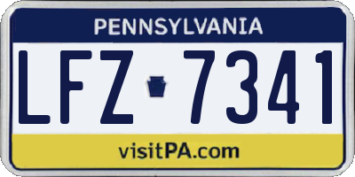PA license plate LFZ7341