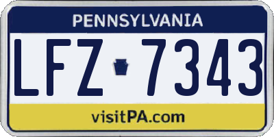 PA license plate LFZ7343