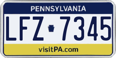 PA license plate LFZ7345