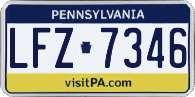 PA license plate LFZ7346