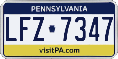 PA license plate LFZ7347