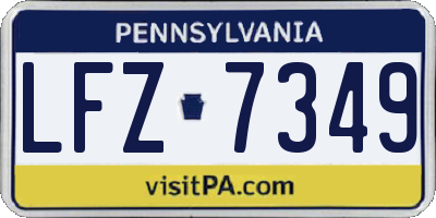 PA license plate LFZ7349
