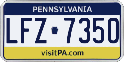 PA license plate LFZ7350