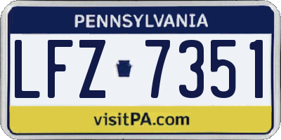 PA license plate LFZ7351
