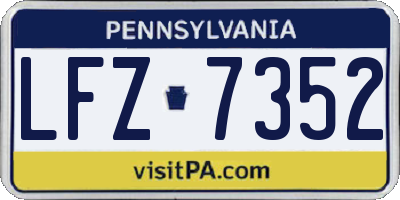 PA license plate LFZ7352