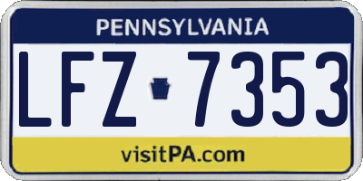 PA license plate LFZ7353
