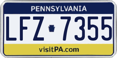PA license plate LFZ7355