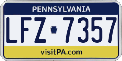 PA license plate LFZ7357