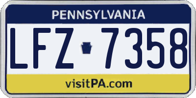 PA license plate LFZ7358