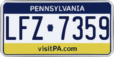 PA license plate LFZ7359