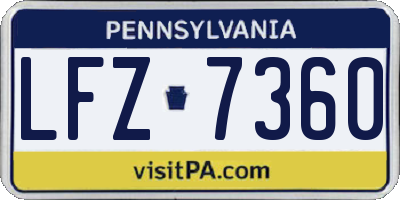 PA license plate LFZ7360